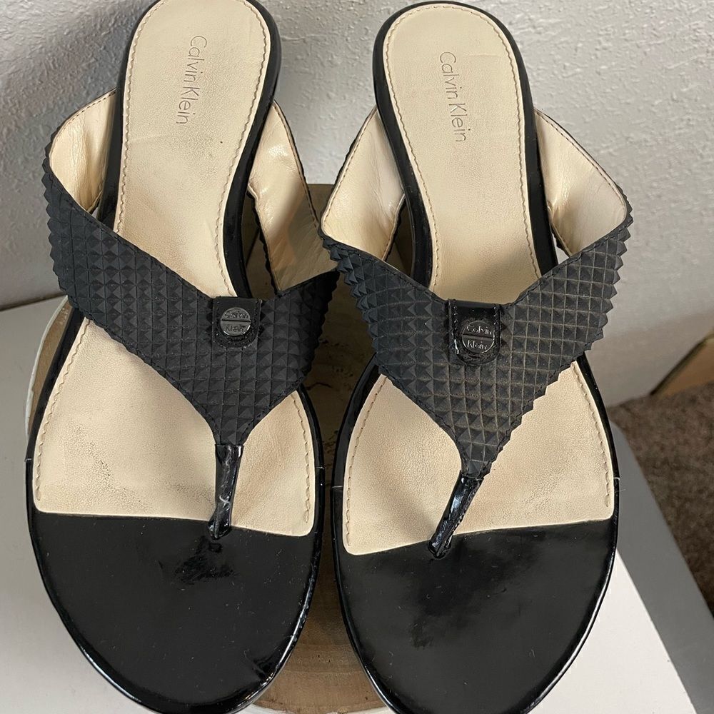 Calvin Klein Gemma Wedge Platform Sandals Size 9.5M EUC